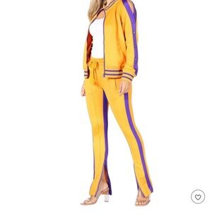 The Set Women's Yellow and Purple Track Pants set